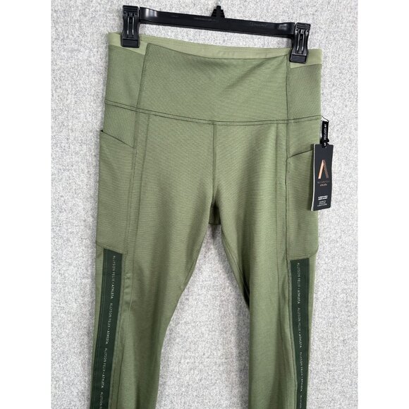 NWT Allyson Felix Athleta Medium Leggings Fast AF Olive Green $119 Compression - Picture 12 of 16